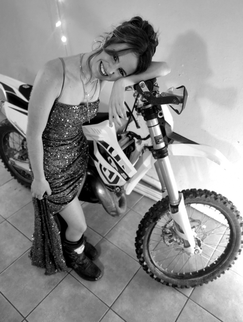 Dillan with her motocross bike